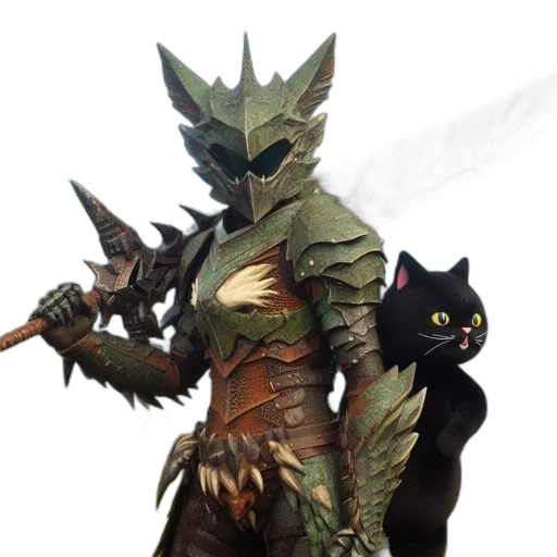 mask, dragon, staff, creature transparent PNG cut-out