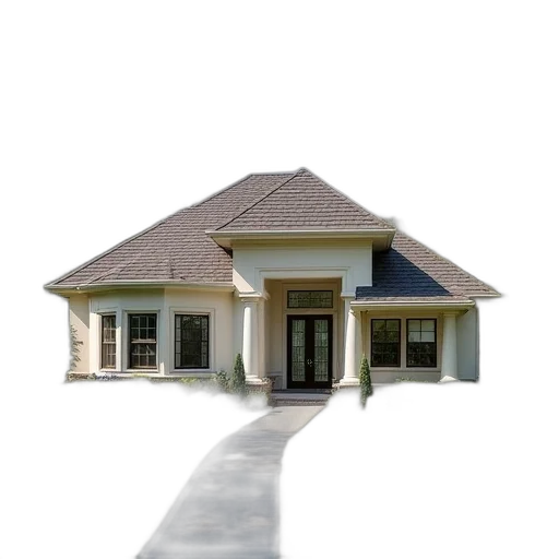 building, furniture, umbrella, 3d render transparent PNG cut-out