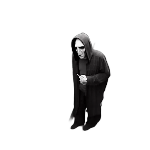 jacket, mask, creature, staff transparent PNG cut-out