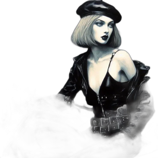 dress, hat, face, concept art transparent PNG cut-out