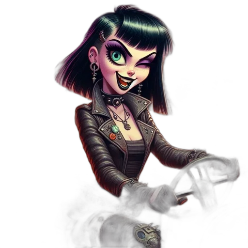 comic book art, concept art, fantasy art, cyberpunk transparent PNG cut-out