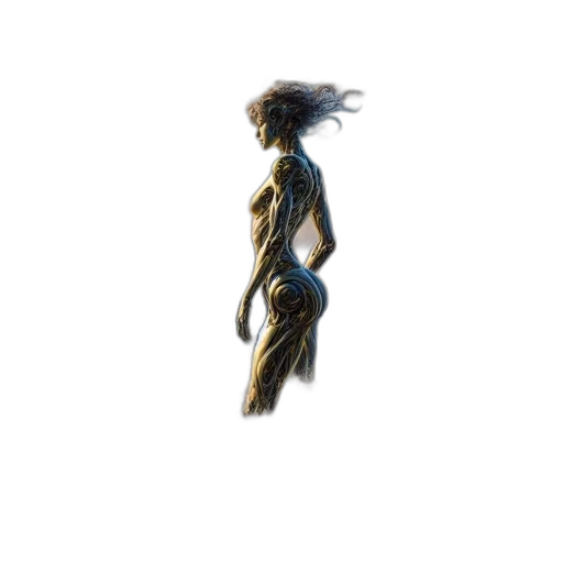 hair, staff, jewelry, dress transparent PNG cut-out