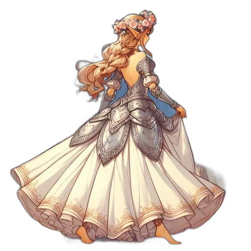 dress, crown, staff, weapon transparent PNG cut-out