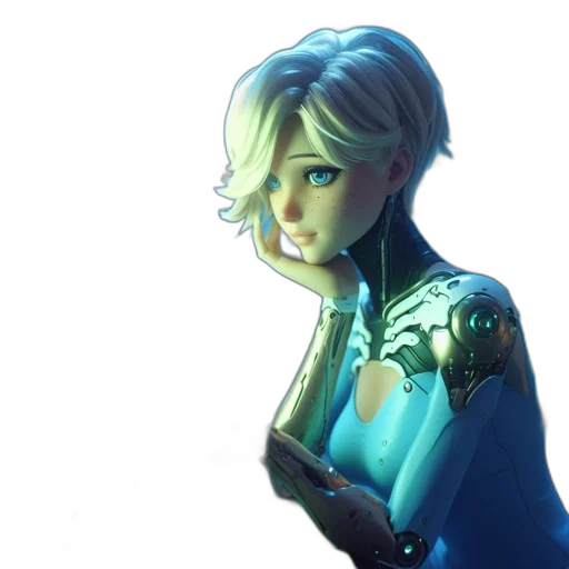 robot, face, staff, sword transparent PNG cut-out