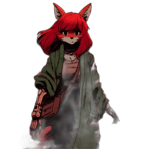 jacket, staff, mask, weapon transparent PNG cut-out