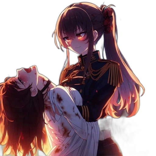 weapon, hair, staff, creature transparent PNG cut-out