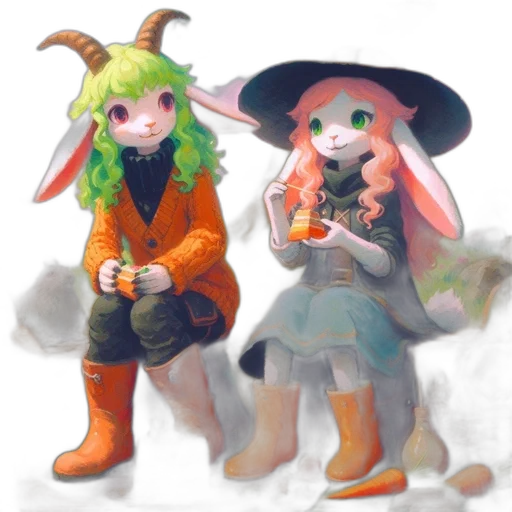 hat, dragon, creature, staff transparent PNG cut-out