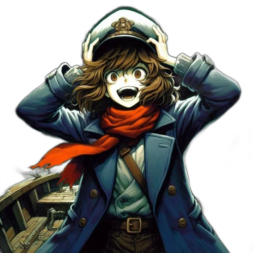 jacket, mask, hat, staff transparent PNG cut-out