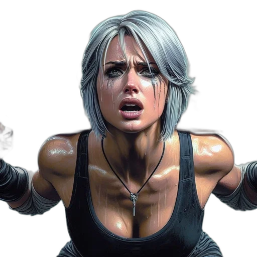 face, cyberpunk, concept art, comic book art transparent PNG cut-out