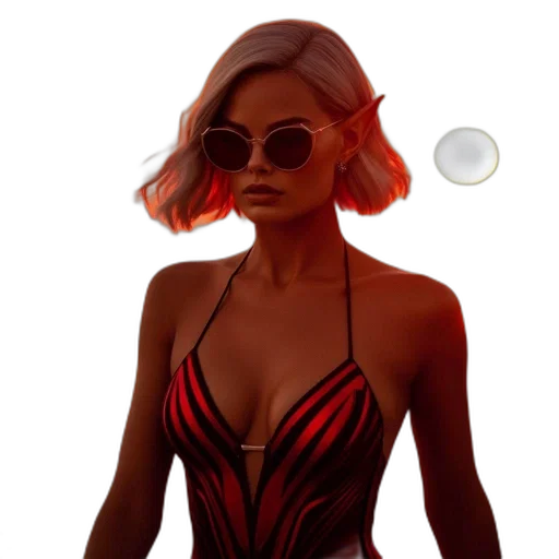 dress, concept art, 3d render, comic book art transparent PNG cut-out