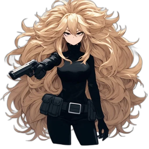 hair, weapon, staff, anime transparent PNG cut-out
