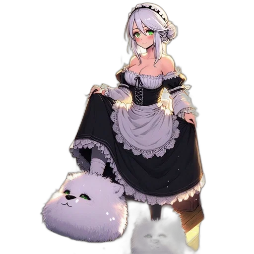 dress, staff, robot, creature transparent PNG cut-out