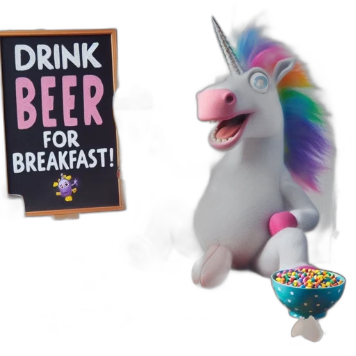 food, 3d render, concept art, unicorn transparent PNG cut-out