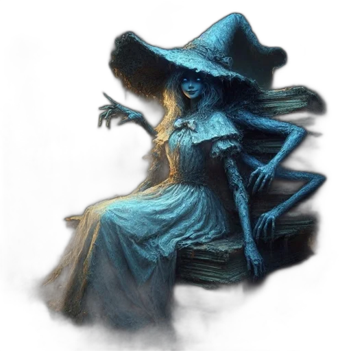 hat, dress, mask, staff transparent PNG cut-out