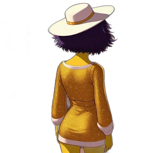 dress, hat, jacket, staff transparent PNG cut-out