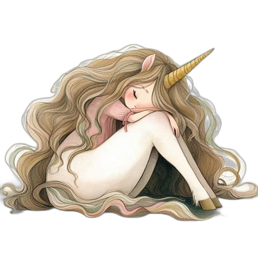 hair, staff, crown, fantasy art transparent PNG cut-out