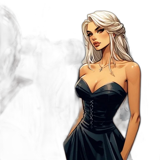dress, fantasy art, concept art, comic book art transparent PNG cut-out