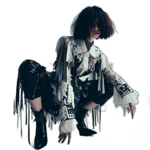 jacket, hair, cyberpunk, concept art transparent PNG cut-out