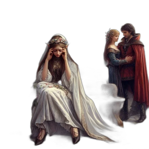 dress, crown, concept art, fantasy art transparent PNG cut-out