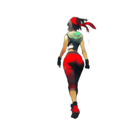 dress, hat, staff, weapon transparent PNG cut-out