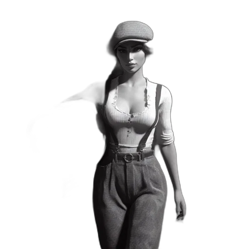 dress, hat, staff, jacket transparent PNG cut-out