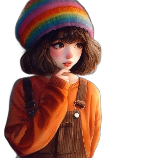 hat, jacket, dress, face transparent PNG cut-out