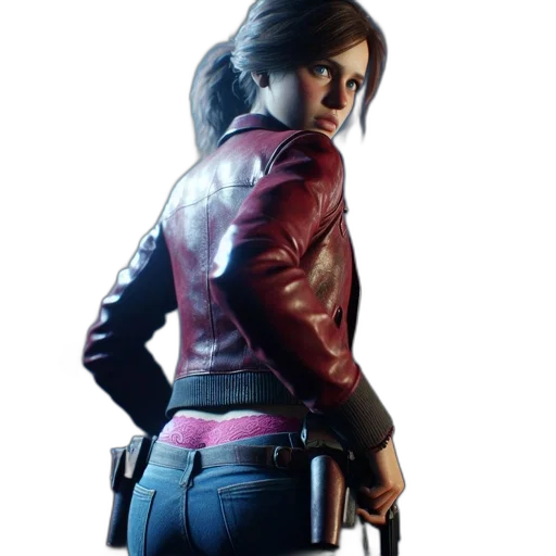 jacket, weapon, concept art, cyberpunk transparent PNG cut-out