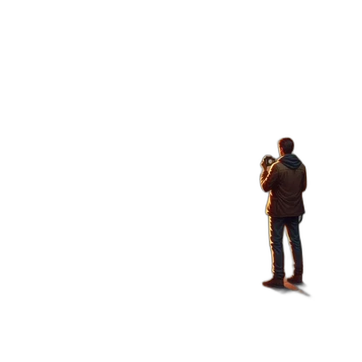 jacket, robot, weapon, staff transparent PNG cut-out