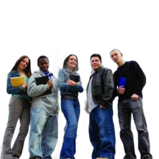 staff, jacket, group, young transparent PNG cut-out