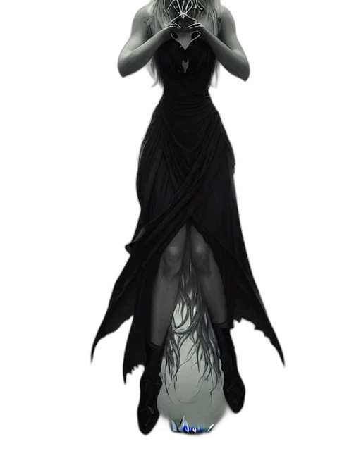 dress, staff, creature, mask transparent PNG cut-out