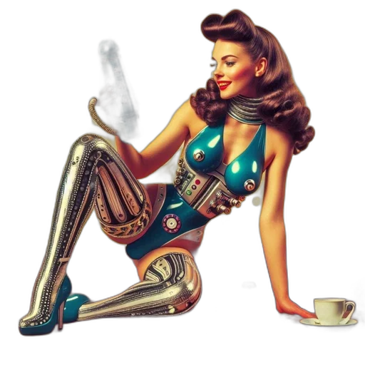robot, comic book art, concept art, fantasy art transparent PNG cut-out
