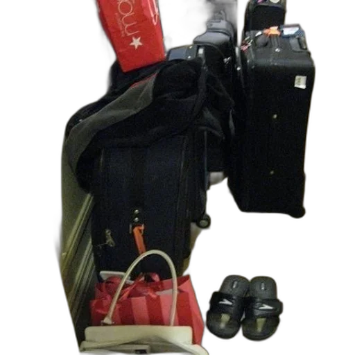 shoes, staff, pile, luggage transparent PNG cut-out