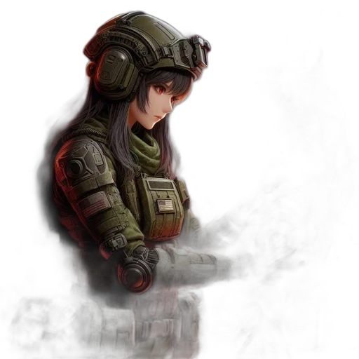 weapon, face, jacket, robot transparent PNG cut-out