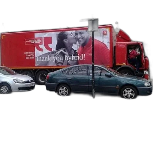 car, photorealistic, red, truck transparent PNG cut-out