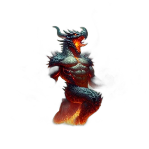 dragon, creature, staff, animal transparent PNG cut-out
