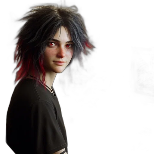 hair, face, photorealistic, concept art transparent PNG cut-out