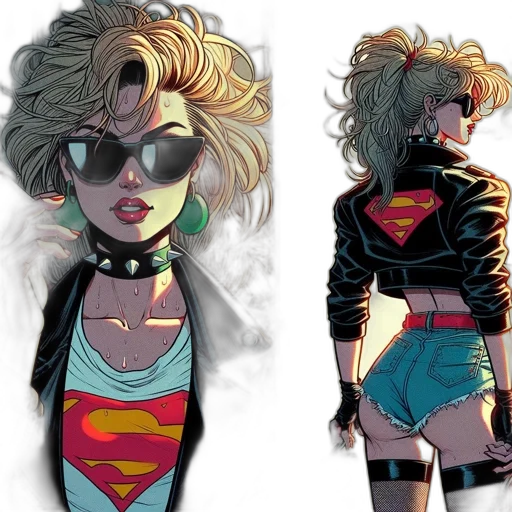 comic book art, concept art, cartoon, cyberpunk transparent PNG cut-out