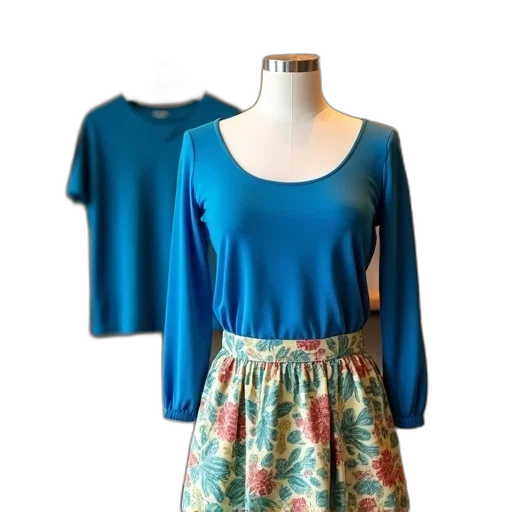 dress, blue, top, floral transparent PNG cut-out