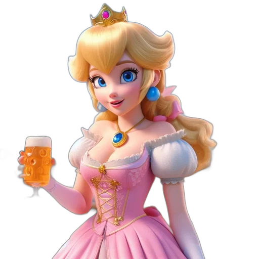 dress, crown, 3d render, concept art transparent PNG cut-out