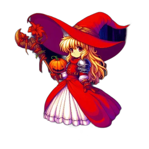 hat, staff, dress, weapon transparent PNG cut-out