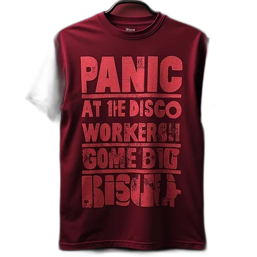 maroon, panic, disco, shirt transparent PNG cut-out