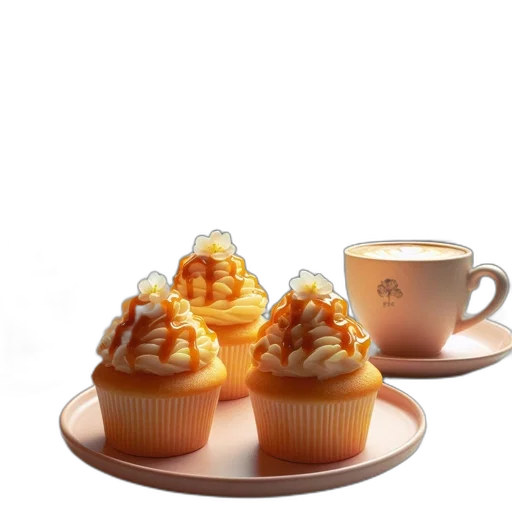 food, crown, 3d render, photorealistic transparent PNG cut-out