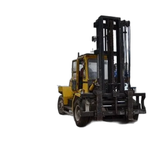 yellow, forklift, parked, next transparent PNG cut-out
