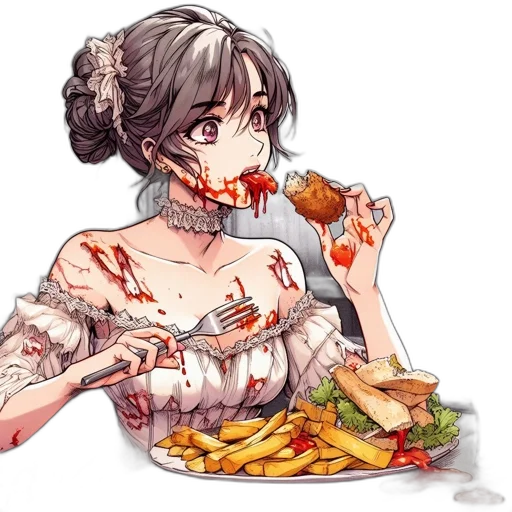 food, dress, pixel art, concept art transparent PNG cut-out
