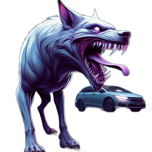 car, animal, creature, dragon transparent PNG cut-out