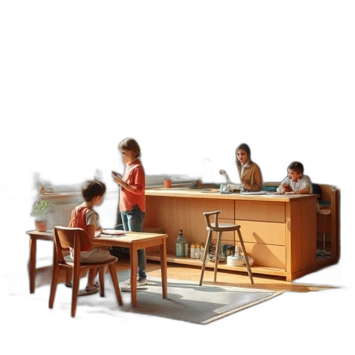 furniture, staff, 3d render, photorealistic transparent PNG cut-out