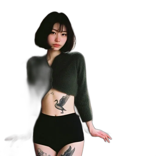 dress, creature, jacket, photorealistic transparent PNG cut-out