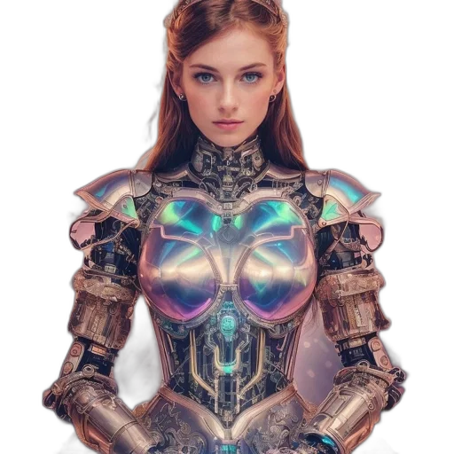 robot, jewelry, dress, face transparent PNG cut-out