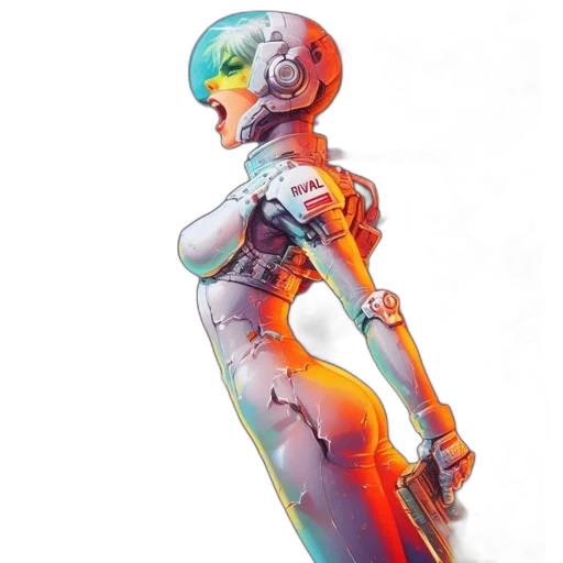 robot, weapon, concept art, cyberpunk transparent PNG cut-out