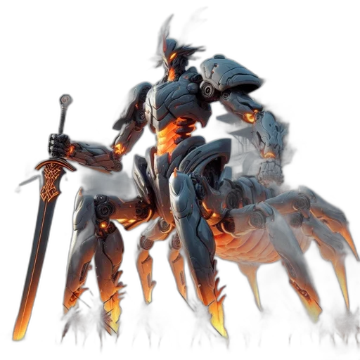 dragon, sword, weapon, robot transparent PNG cut-out